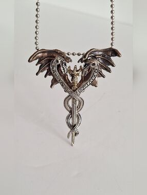 Dark Cleric Gothic Caduceus necklace